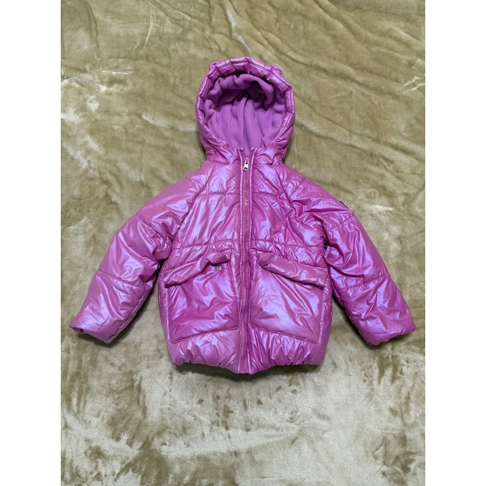 Bearpaw Girls 4T Pink Hooded Puffer Coat Fleece Lined Winter Jacket